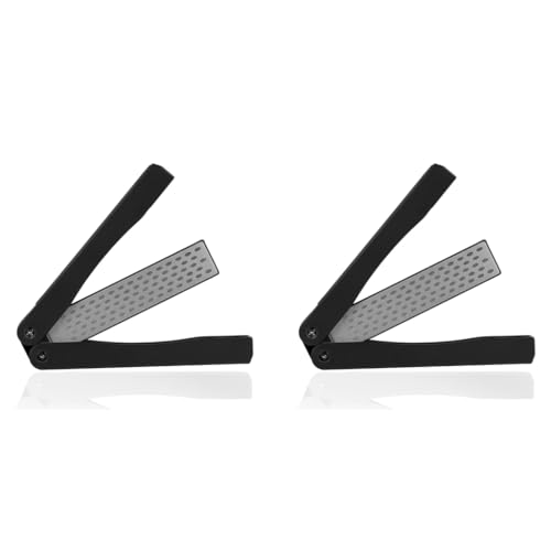 HASTHIP® Knife Sharpener for Kitchen 400/600 Grit Portable Handheld Double Sided Tool Pocket Diamond Sharpening Stone Garden Outdoor Tools Fine Coarse Grinding 2 PCS HASTHIP® Knife Sharpener for Kitchen 400/600 Grit Portable Handheld Double Sided Tool Pocket Diamond Sharpening Stone Garden Outdoor Tools Fine Coarse Grinding 2 PCS